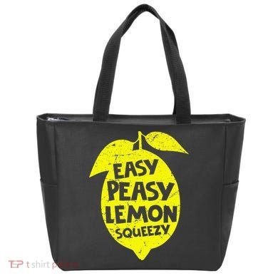 Easy Peasy Lemon Squeezy Funny Lemon Summer Lemonade Tote Bag
