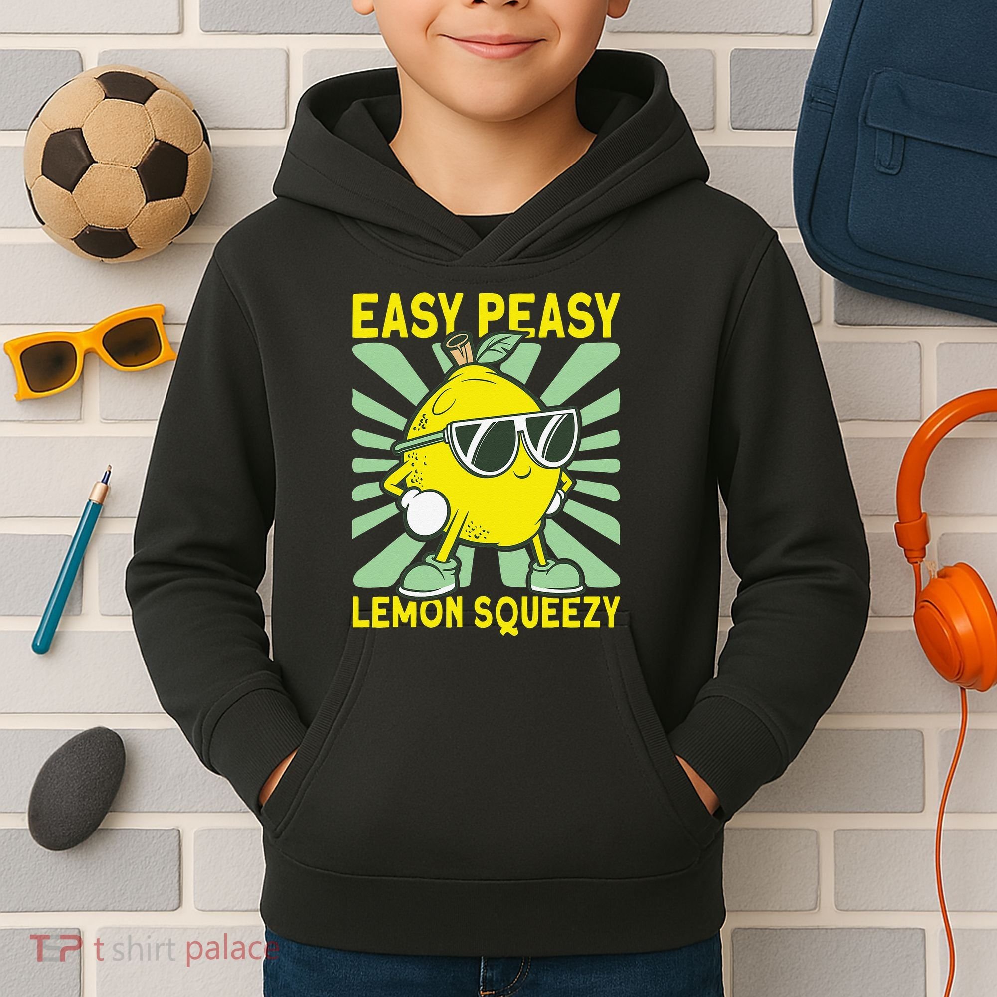 Easy Peasy Lemon Squeezy Lemonade Stand Boss Kids Hoodie