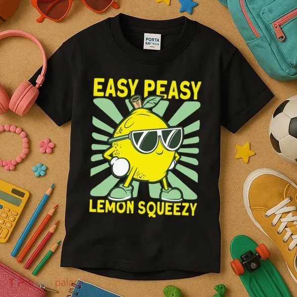 Easy Peasy Lemon Squeezy Lemonade Stand Boss Kids T-Shirt