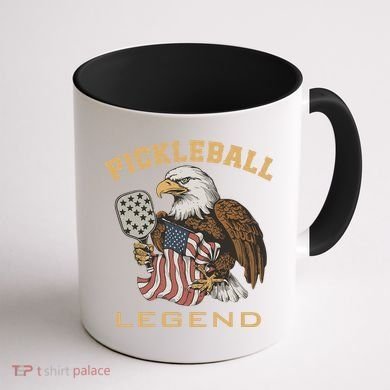 Eagle Paddleball Lover Usa Eagle American Pickleball Player Coffee Mug back