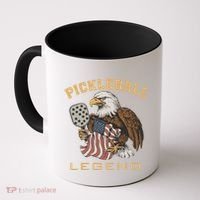 Eagle Paddleball Lover Usa Eagle American Pickleball Player Coffee Mug thumb 0