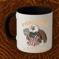 Eagle Paddleball Lover Usa Eagle American Pickleball Player Coffee Mug thumb 2