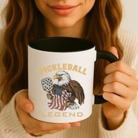 Eagle Paddleball Lover Usa Eagle American Pickleball Player Coffee Mug thumb 3