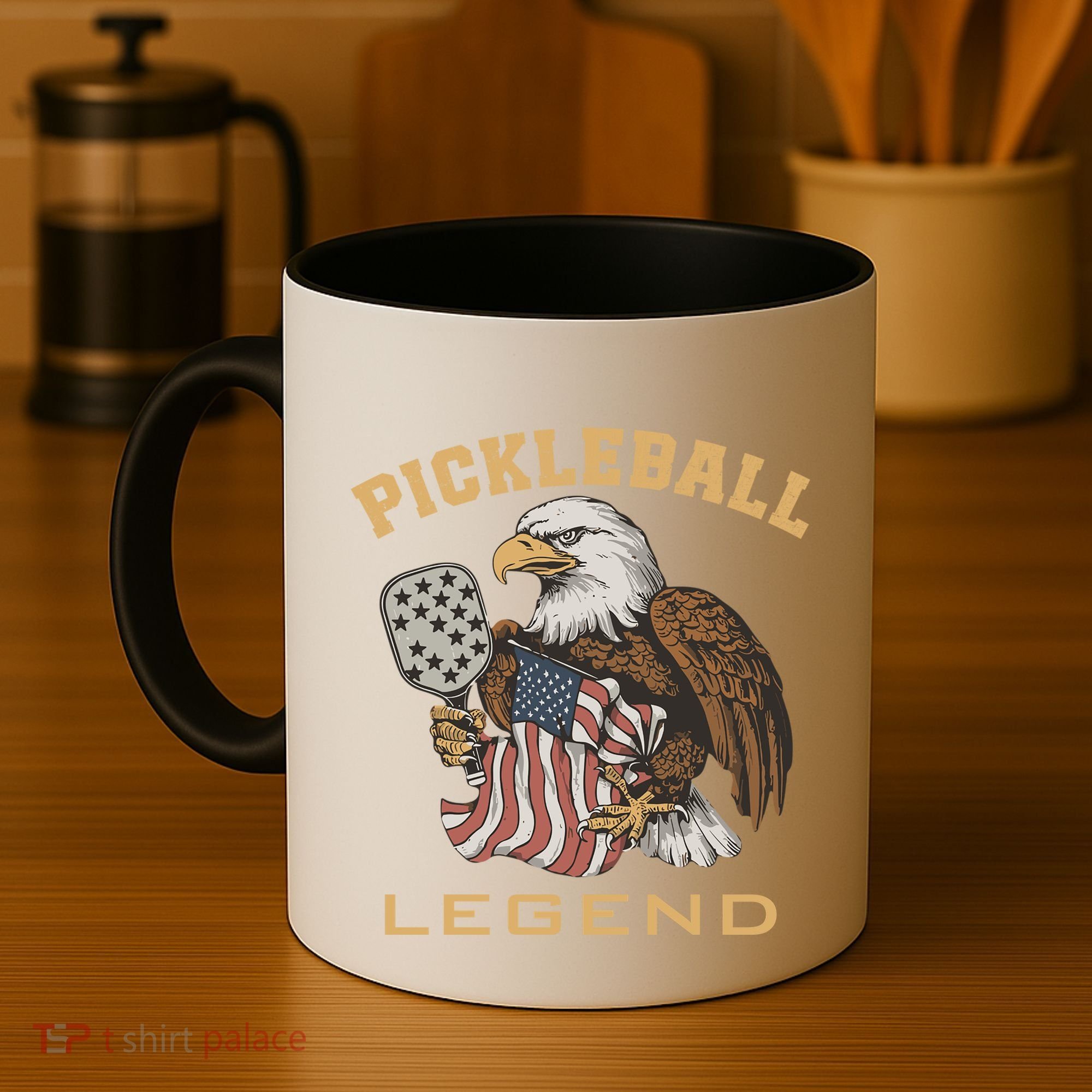 Eagle Paddleball Lover Usa Eagle American Pickleball Player Coffee Mug