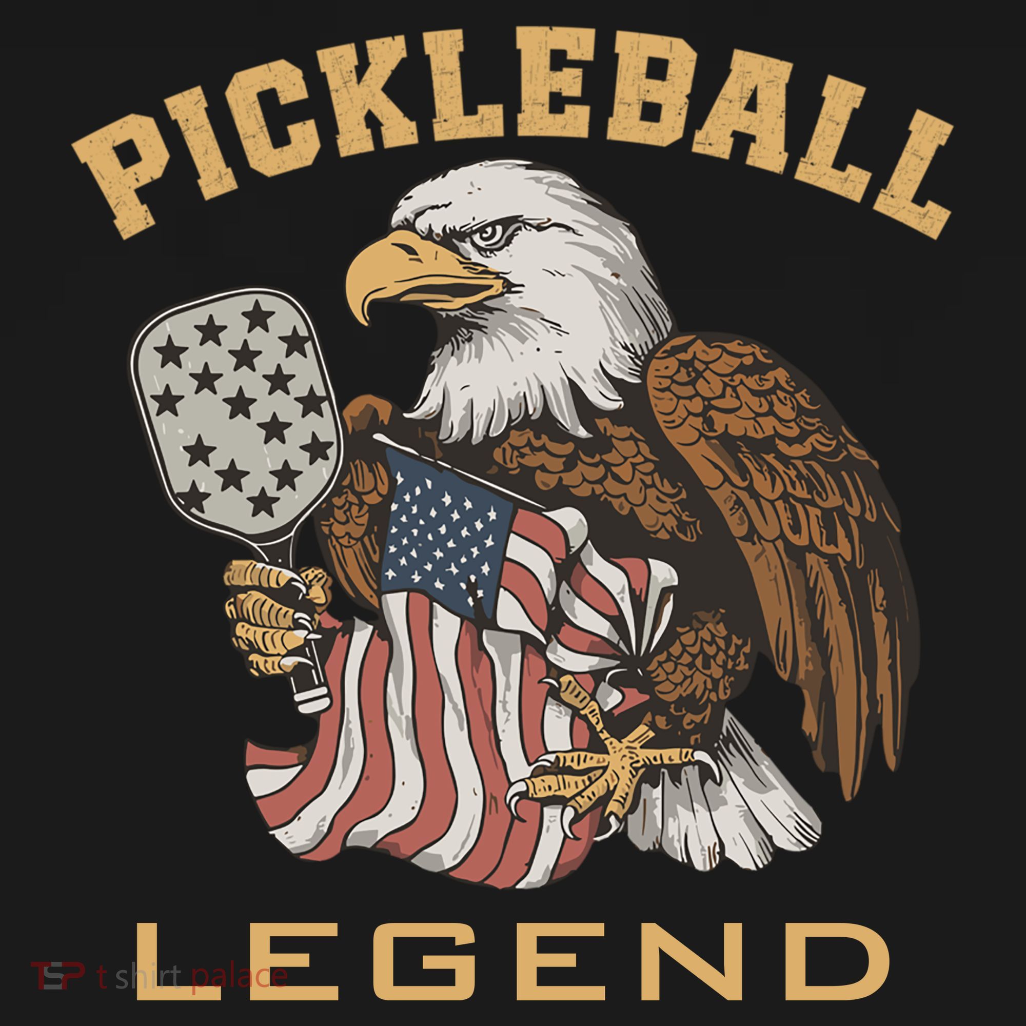 Eagle Paddleball Lover Usa Eagle American Pickleball Player Ornament
