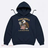Eagle Paddleball Lover Usa Eagle American Pickleball Player Hoodie thumb 0
