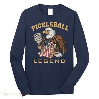 Eagle Paddleball Lover Usa Eagle American Pickleball Player Long Sleeve Shirt