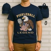 Eagle Paddleball Lover Usa Eagle American Pickleball Player T-Shirt thumb 6