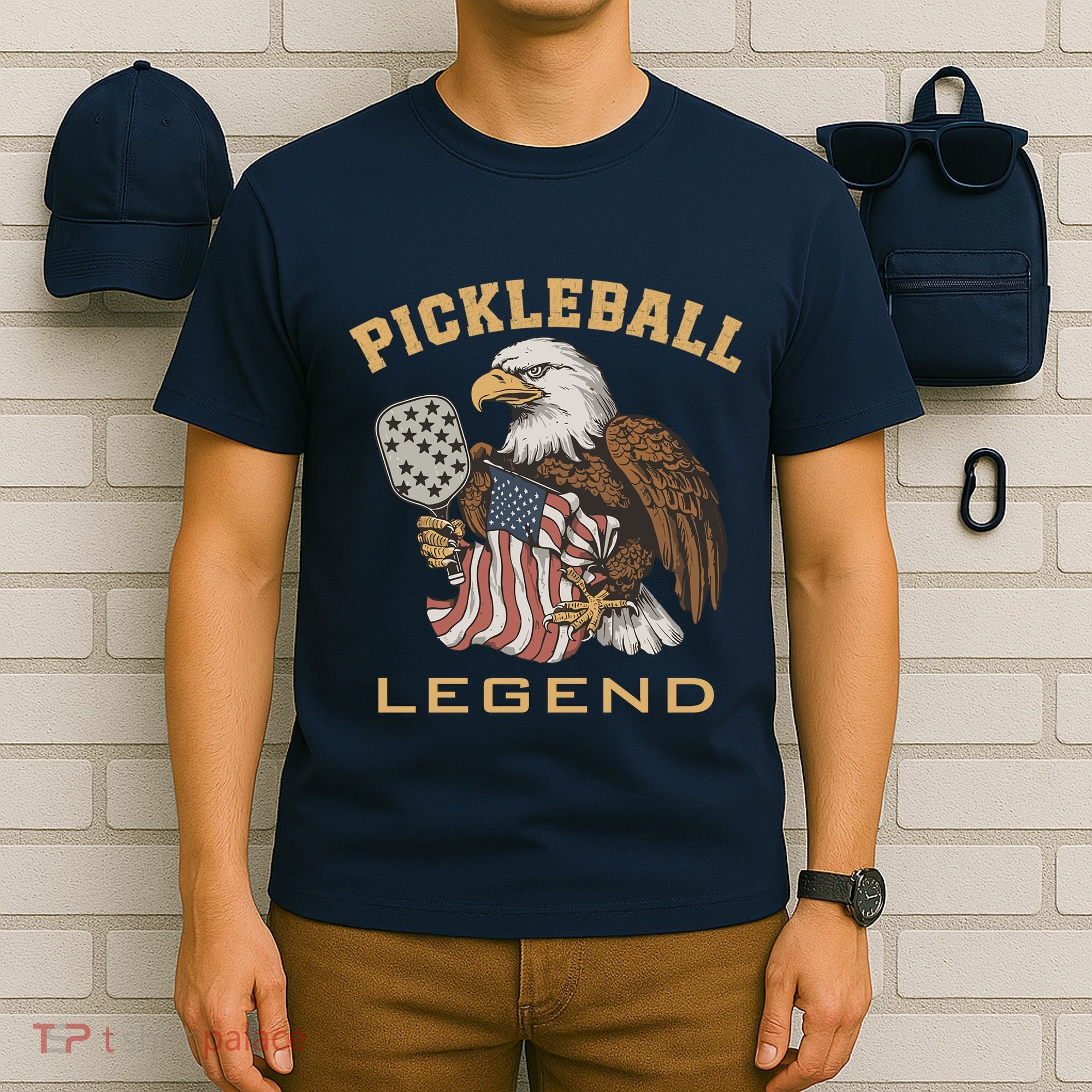 Eagle Paddleball Lover Usa Eagle American Pickleball Player T-Shirt