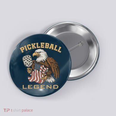 Eagle Paddleball Lover Usa Eagle American Pickleball Player Button