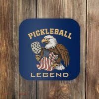Eagle Paddleball Lover Usa Eagle American Pickleball Player Coaster thumb 0