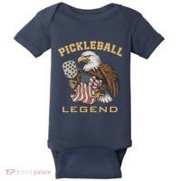 Eagle Paddleball Lover Usa Eagle American Pickleball Player Baby Bodysuit thumb 0