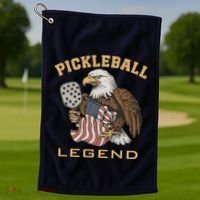 Eagle Paddleball Lover Usa Eagle American Pickleball Player Golf Towel thumb 1