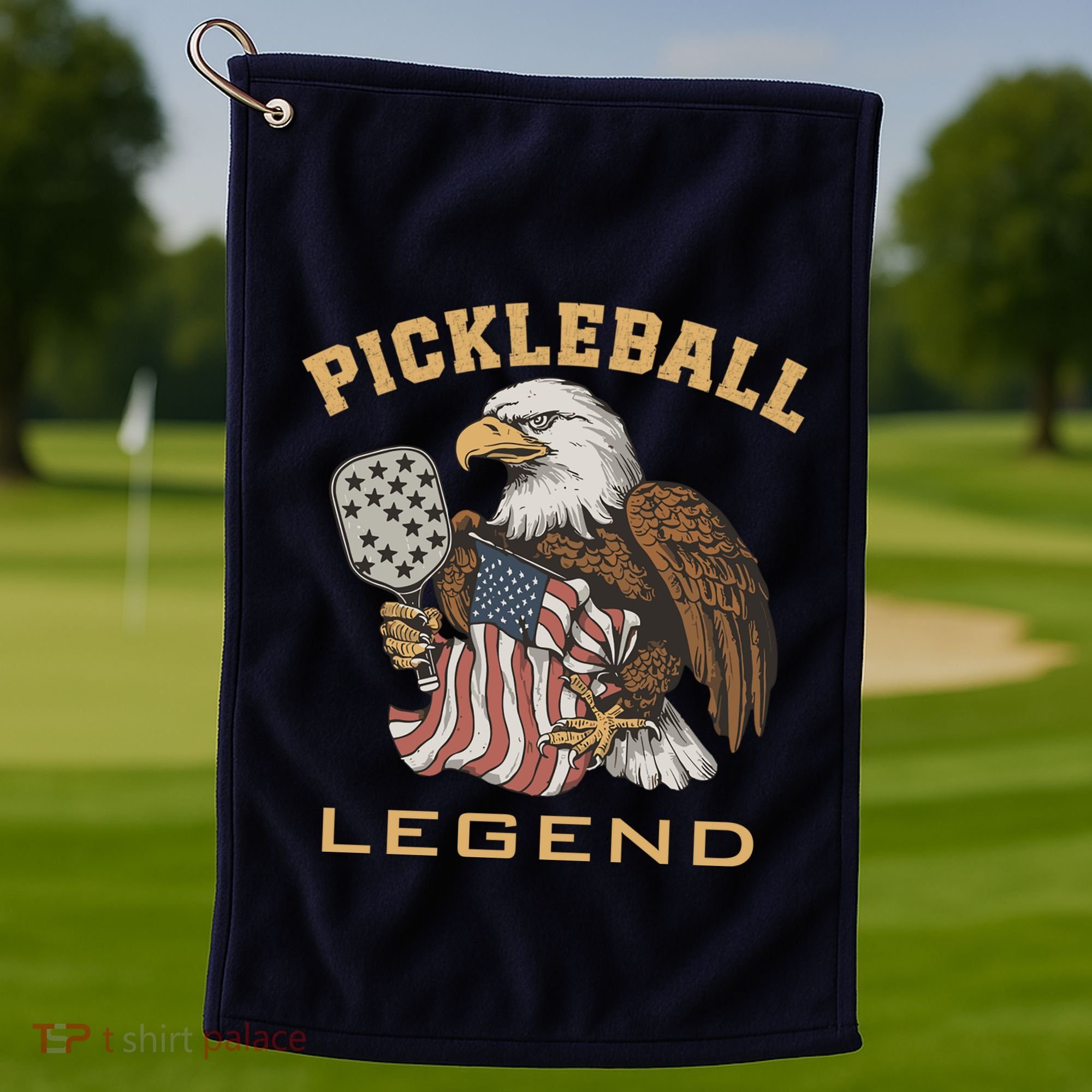 Eagle Paddleball Lover Usa Eagle American Pickleball Player Golf Towel
