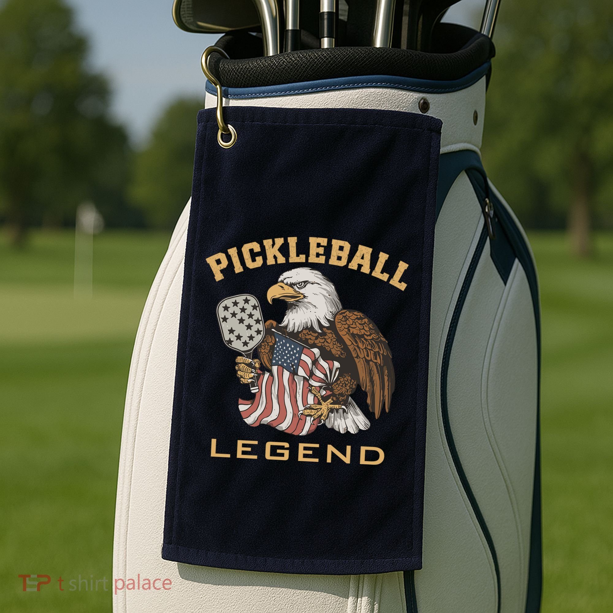 Eagle Paddleball Lover Usa Eagle American Pickleball Player Golf Towel