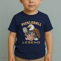 Eagle Paddleball Lover Usa Eagle American Pickleball Player Toddler T-Shirt thumb 2