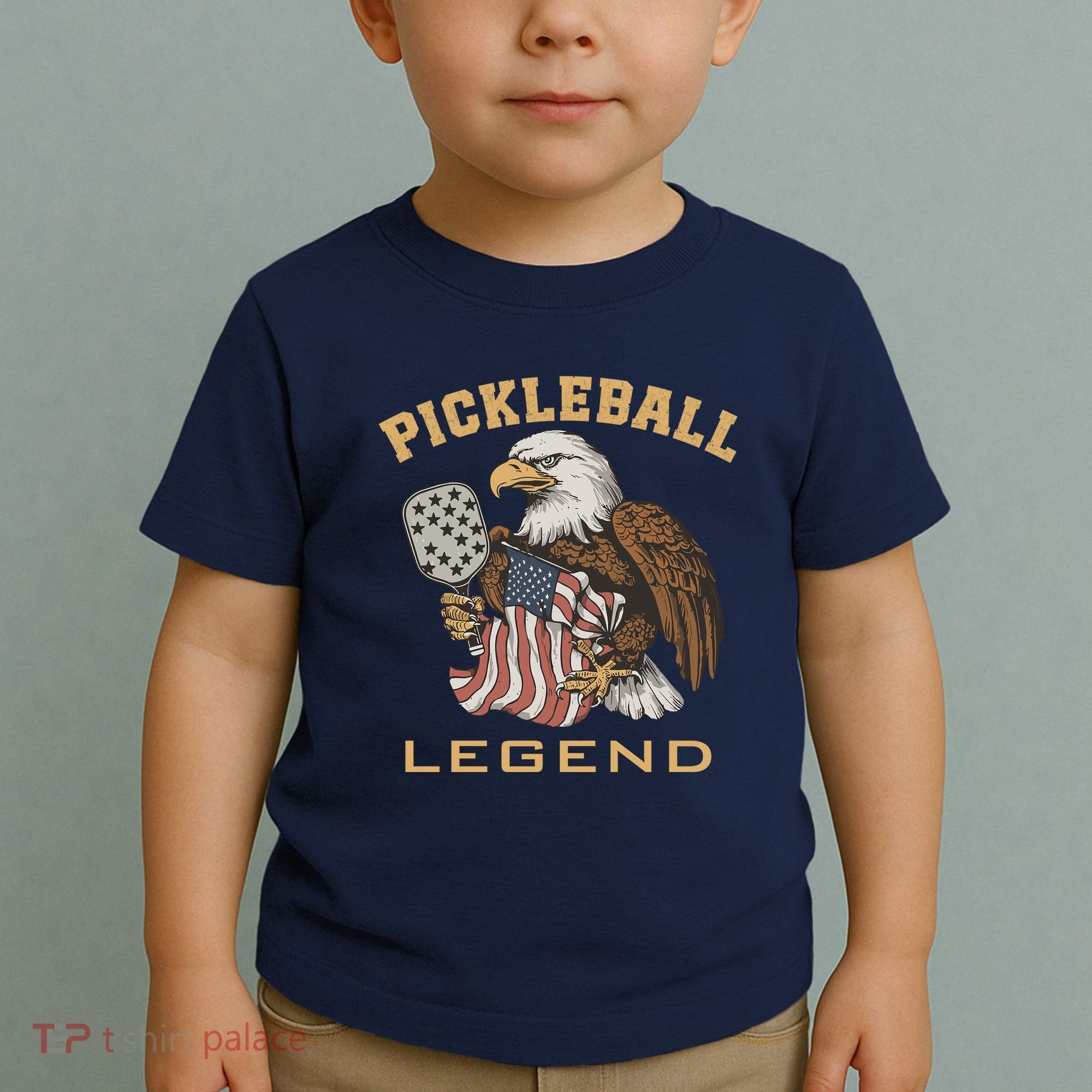 Eagle Paddleball Lover Usa Eagle American Pickleball Player Toddler T-Shirt