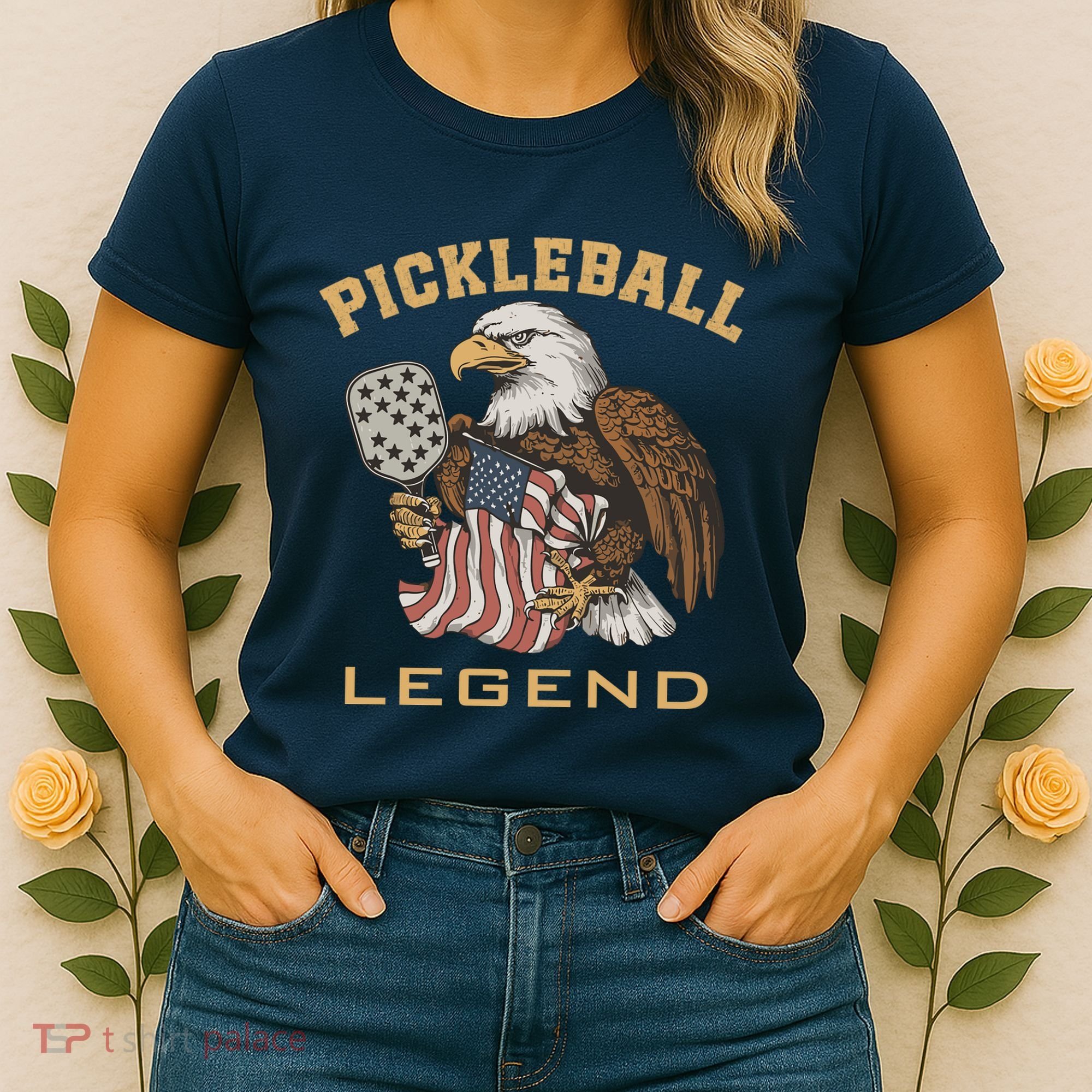 Eagle Paddleball Lover Usa Eagle American Pickleball Player Women's T-Shirt