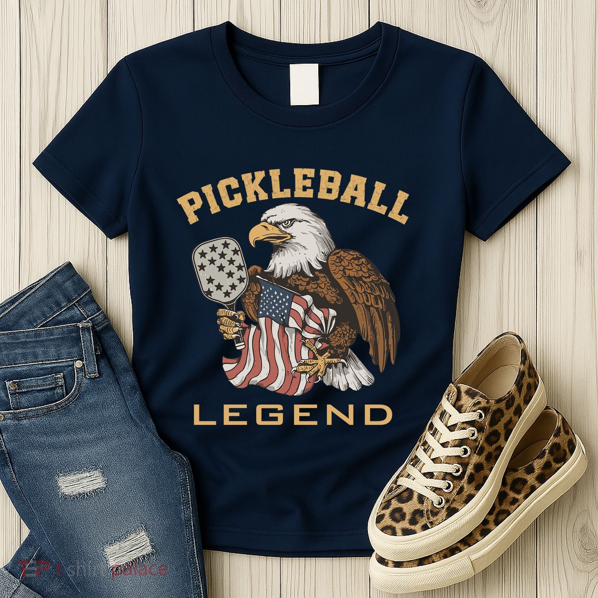 Eagle Paddleball Lover Usa Eagle American Pickleball Player Women's T-Shirt