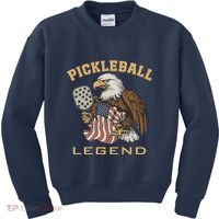 Eagle Paddleball Lover Usa Eagle American Pickleball Player Kids Sweatshirt thumb 0