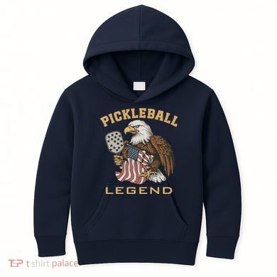 Eagle Paddleball Lover Usa Eagle American Pickleball Player Kids Hoodie