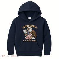 Eagle Paddleball Lover Usa Eagle American Pickleball Player Kids Hoodie thumb 0