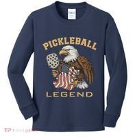 Eagle Paddleball Lover Usa Eagle American Pickleball Player Kids Long Sleeve Shirt thumb 0