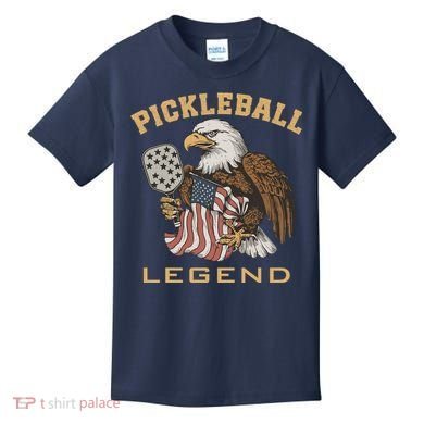Eagle Paddleball Lover Usa Eagle American Pickleball Player Kids T-Shirt