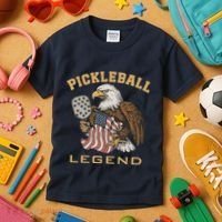 Eagle Paddleball Lover Usa Eagle American Pickleball Player Kids T-Shirt thumb 3