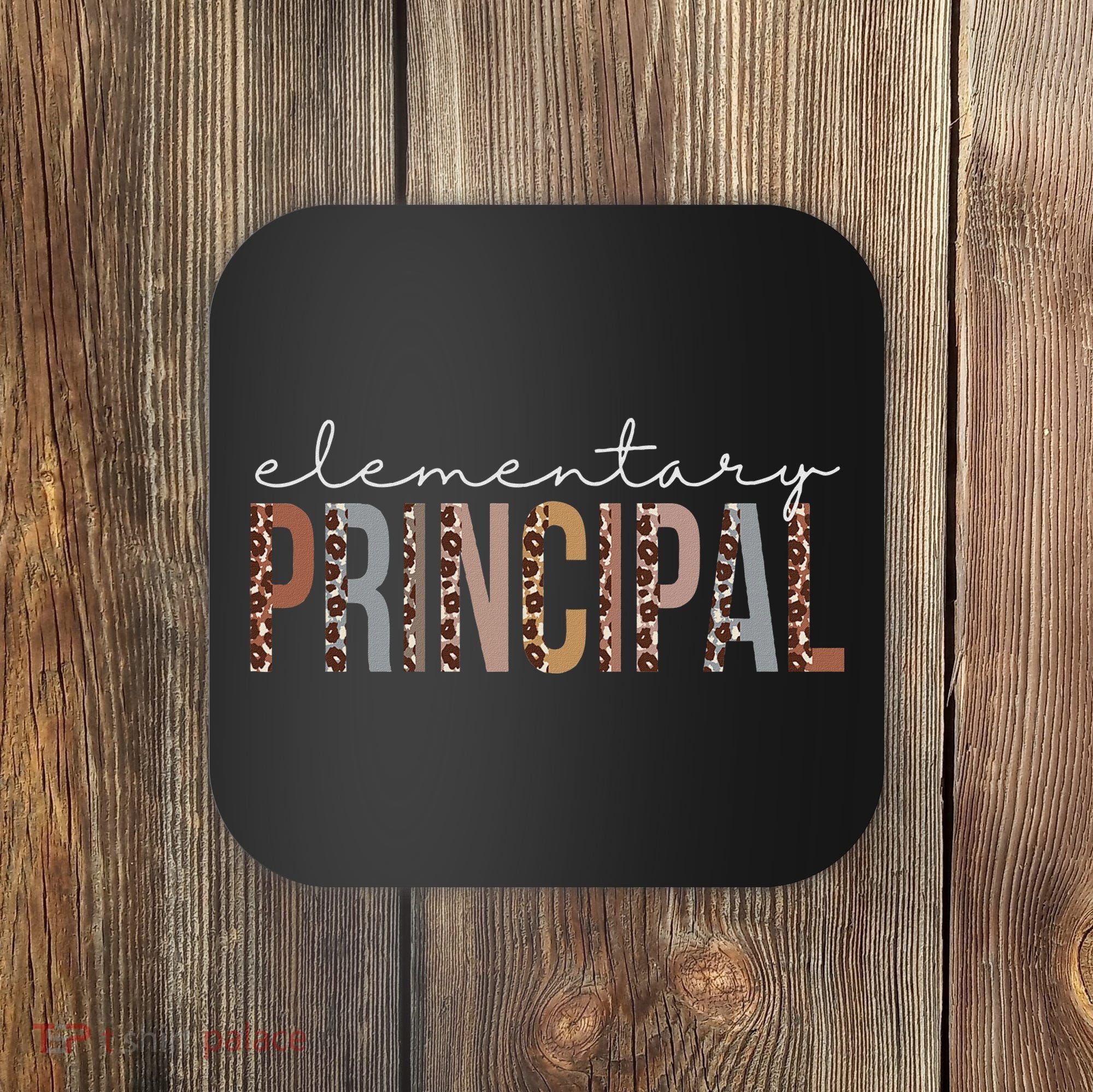 Elementary Principal Leopard Appreciation For Women For Work Coaster