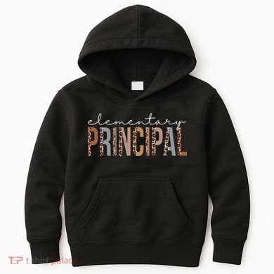 Elementary Principal Leopard Appreciation For Women For Work Kids Hoodie