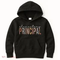Elementary Principal Leopard Appreciation For Women For Work Kids Hoodie thumb 0