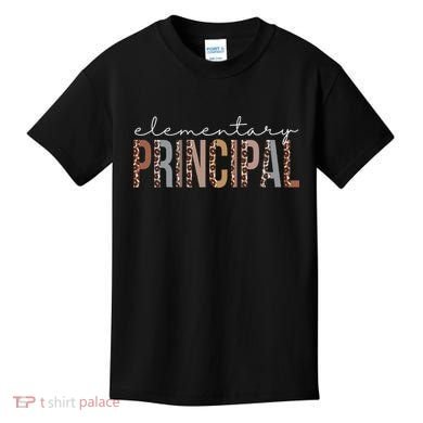 Elementary Principal Leopard Appreciation For Women For Work Kids T-Shirt