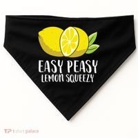Easy Peasy Lemon Squeezy Lemonade Lemons Great Gift USA-Made Doggie Bandana thumb 0
