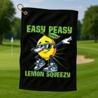 Easy Peasy Lemon Squeezy Lemon Stand Lemonade Crew Golf Towel thumb 1