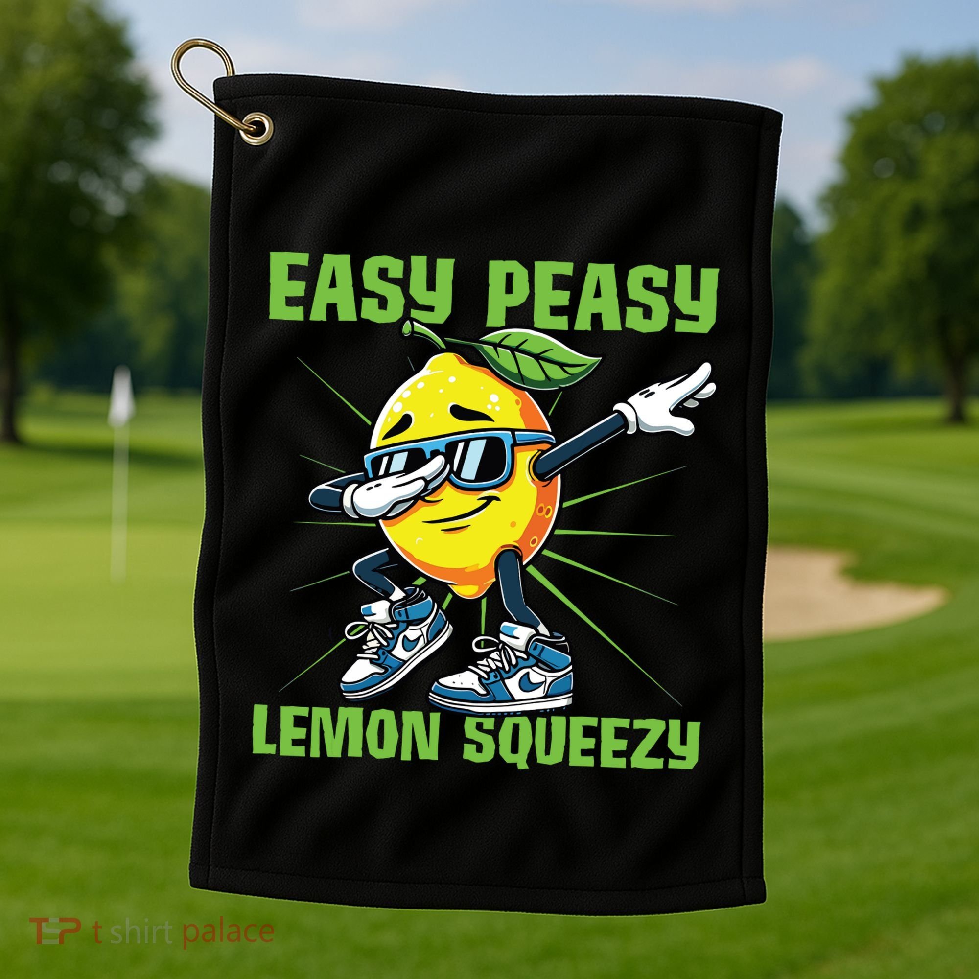Easy Peasy Lemon Squeezy Lemon Stand Lemonade Crew Golf Towel