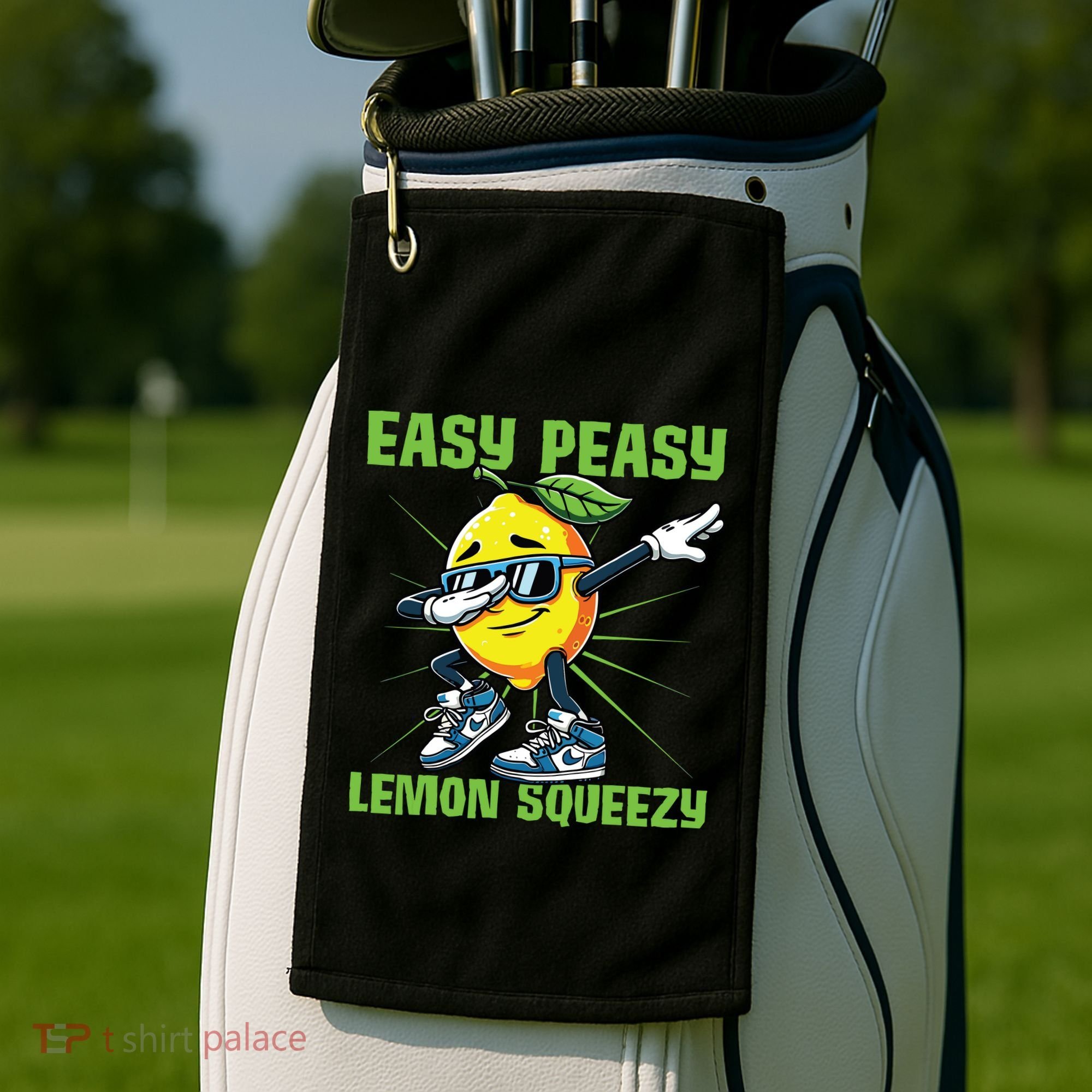Easy Peasy Lemon Squeezy Lemon Stand Lemonade Crew Golf Towel