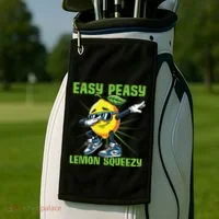Easy Peasy Lemon Squeezy Lemon Stand Lemonade Crew Golf Towel thumb 2