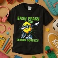Easy Peasy Lemon Squeezy Lemon Stand Lemonade Crew Kids T-Shirt thumb 3