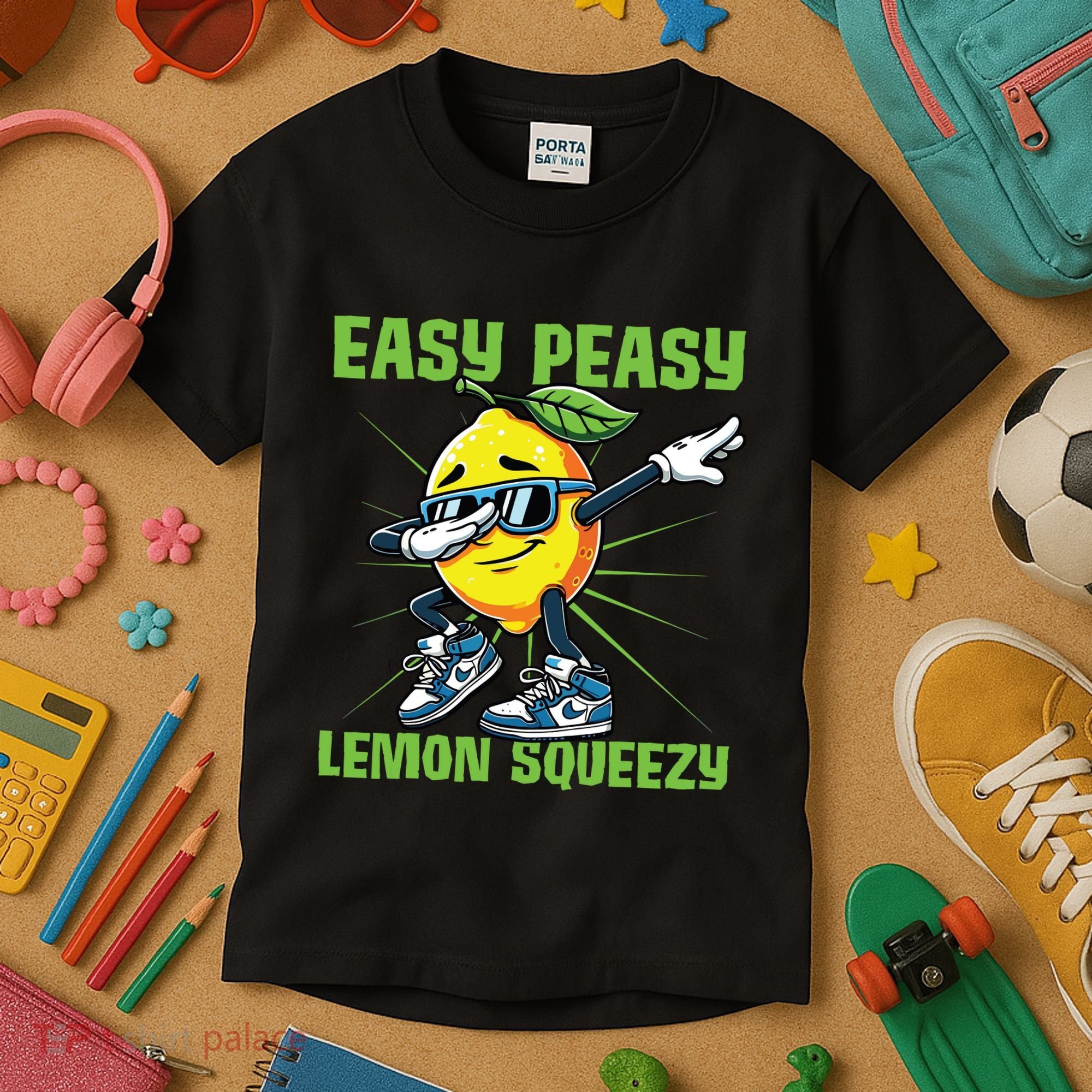 Easy Peasy Lemon Squeezy Lemon Stand Lemonade Crew Kids T-Shirt