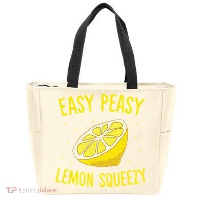 Easy Peasy Lemon Squeezy Funny Lemons Summer Lemonade Tote Bag