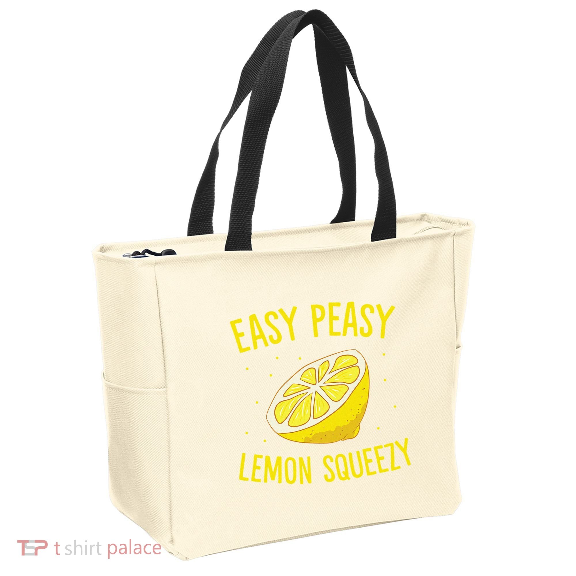 Easy Peasy Lemon Squeezy Funny Lemons Summer Lemonade Tote Bag