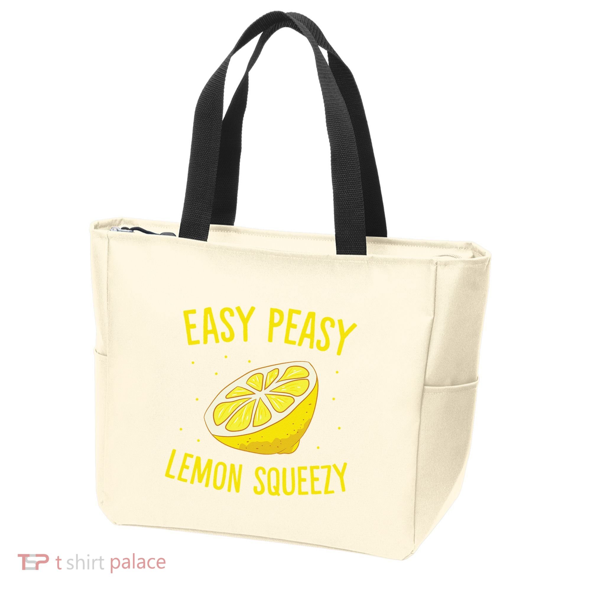 Easy Peasy Lemon Squeezy Funny Lemons Summer Lemonade Tote Bag