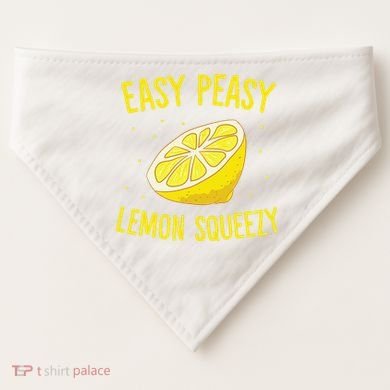 Easy Peasy Lemon Squeezy Funny Lemons Summer Lemonade USA-Made Doggie Bandana