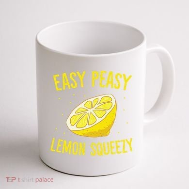 Easy Peasy Lemon Squeezy Funny Lemons Summer Lemonade Coffee Mug back