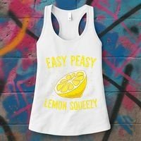 Easy Peasy Lemon Squeezy Funny Lemons Summer Lemonade Women's Tank Top thumb 3