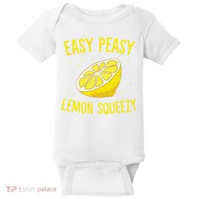 Easy Peasy Lemon Squeezy Funny Lemons Summer Lemonade Baby Bodysuit