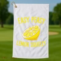 Easy Peasy Lemon Squeezy Funny Lemons Summer Lemonade Golf Towel thumb 1