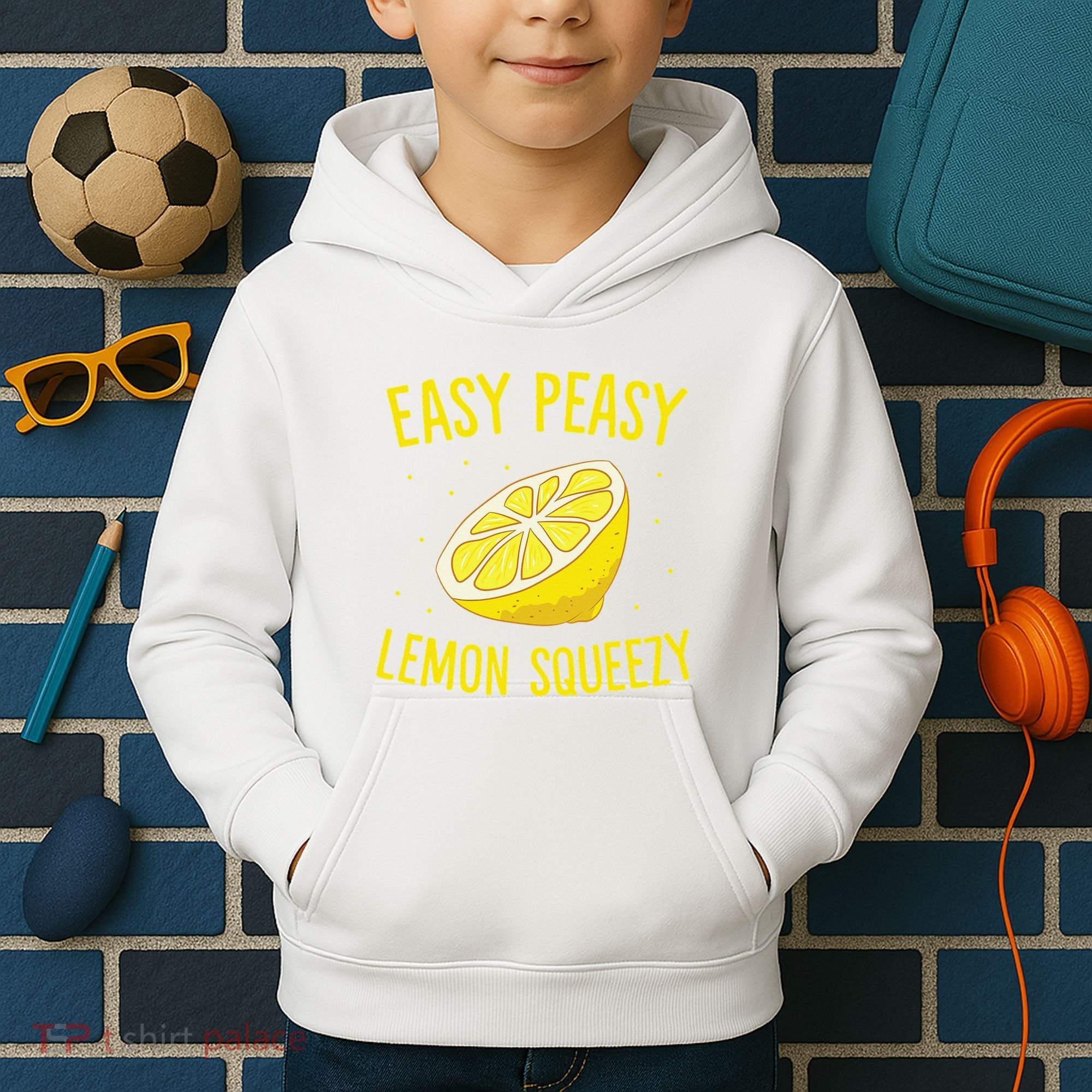 Easy Peasy Lemon Squeezy Funny Lemons Summer Lemonade Kids Hoodie
