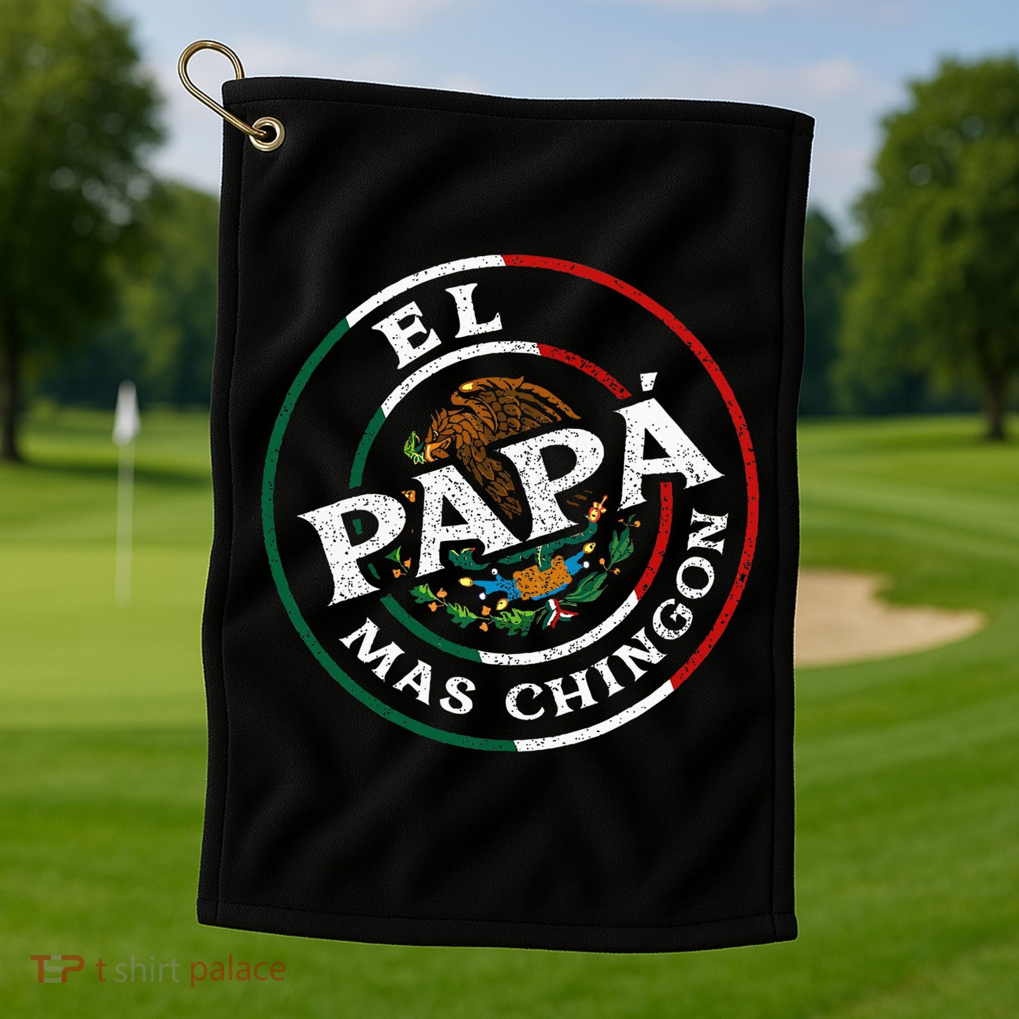 El Papa Mas Chingon Funny Mexican Dad Spanish Golf Towel